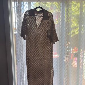 Topshop Elegant Brown Lace Dress